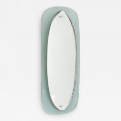  Cristal Arte ITALIAN BLUE AND CLEAR GLASS FLOATING FACETED OVAL CRYSTAL ARTE MIRROR - 2549534