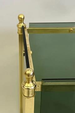  Cristal Arte Italian Modern Neoclassical Brass Green Glass Umbrella Stand by Fontana Arte - 4112065