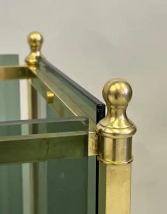  Cristal Arte Italian Modern Neoclassical Brass Green Glass Umbrella Stand by Fontana Arte - 4112081