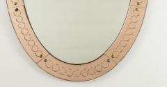  Cristal Arte Large Italian Mid Century Oval Etched Mirror By Cristale Arte - 3282364