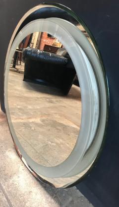  Cristal Arte Lighted Glass and Chrome Plated Round Wall Mirror by Cristal Art circa 1960s - 1110130