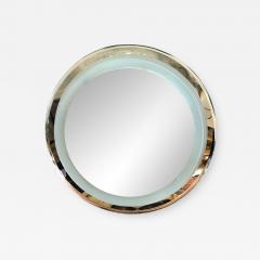  Cristal Arte Lighted Glass and Chrome Plated Round Wall Mirror by Cristal Art circa 1960s - 1110416