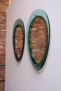  Cristal Arte Pair of Vintage Italian Green Glass Teardrop Form Wall Mirrors by Cristal Arte - 3960776