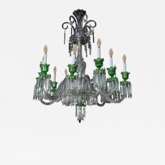  Cristalleries De Baccarat Cristalleries De Baccarat a Large French Green and Clear Cut Crystal Chandelier - 3475306