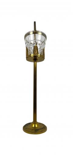  Cristalleries De Sevres FRENCH MID CENTURY BRASS STAND CRYSTAL ICE BUCKET BY SEVRES - 4537938