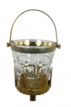  Cristalleries De Sevres FRENCH MID CENTURY BRASS STAND CRYSTAL ICE BUCKET BY SEVRES - 4537941