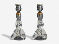  Cristalleries De Sevres Sevres French Modern Glass Brass Small Table Lamps France 1960s - 4220982