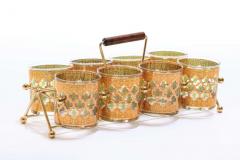  Culver Ltd 22 Karat Gold Moroccan Themed Rocks Glasses with Carrying Tray circa 1965 - 1976457