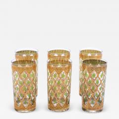  Culver Ltd 22 Karat Gold Moroccan Themed Vintage Cocktail Highball Glasses circa 1965 - 1972916