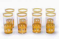  Culver Ltd Mid Century Modern Gold Plated Barware Set of Glasses Mixer by Culver c 1965 - 2165601