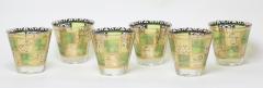  Culver Ltd Set of 6 Vintage Prado Green Lowball Rocks Whiskey Glasses by Culver Ltd 1960s - 2723602