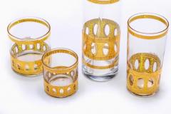  Culver Ltd Vintage Mid Century 22 Karat Gold Highball Cocktail Glasses Set of 8 circa 1965 - 3442285