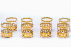  Culver Ltd Vintage Mid Century 22 Karat Gold Rocks Cocktail Glasses Set of 8 circa 1965 - 3442272