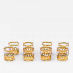  Culver Ltd Vintage Mid Century 22 Karat Gold Rocks Cocktail Glasses Set of 8 circa 1965 - 3444408