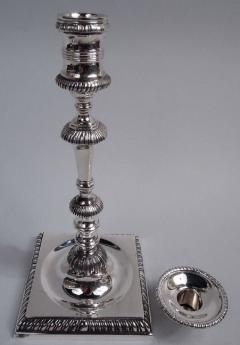  Currier Roby Pair of Georgian Style Sterling Silver Candlesticks by Currier Roby - 3773906