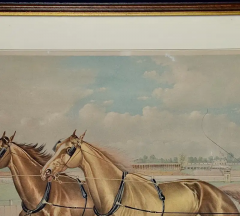  Currier and Ives 19th C Currier Ives lithograph Celebrated Trotting Team Edward Swiveller  - 2731707