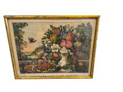  Currier and Ives ANTIQUE LANDSCAPE FRUIT AND FLOWERS EARLY BRIGHTLY COLORED PRINT - 4494482
