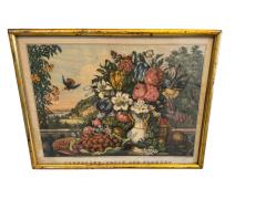  Currier and Ives ANTIQUE LANDSCAPE FRUIT AND FLOWERS EARLY BRIGHTLY COLORED PRINT - 4494483