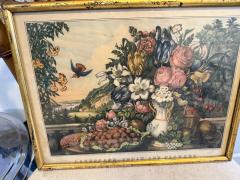  Currier and Ives ANTIQUE LANDSCAPE FRUIT AND FLOWERS EARLY BRIGHTLY COLORED PRINT - 4494490
