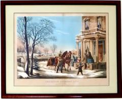  Currier and Ives N Currier Lithograph Pleasures of Winter American Country Life Series C 1855 - 3977664