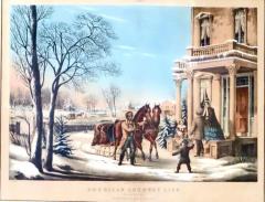  Currier and Ives N Currier Lithograph Pleasures of Winter American Country Life Series C 1855 - 3977667