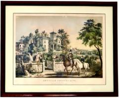  Currier and Ives Nathaniel Currier Lithograph May Morning American Country Life Series C 1855 - 3977658