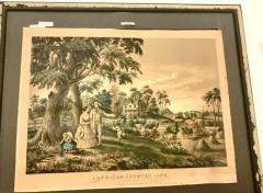  Currier and Ives Nathaniel Currier Lithograph Summers Evening American Country Life Series C1855 - 3977653