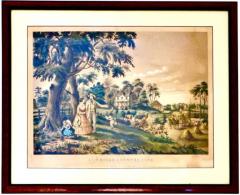  Currier and Ives Nathaniel Currier Lithograph Summers Evening American Country Life Series C1855 - 3977654