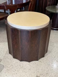 D I M DIM Decoration Interieur Moderne French Art Deco goatskin and wood side table with drawer and shelves - 4594145