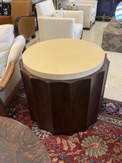  D I M DIM Decoration Interieur Moderne French Art Deco goatskin and wood side table with drawer and shelves - 4594147