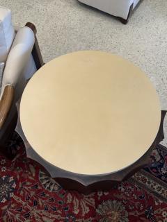  D I M DIM Decoration Interieur Moderne French Art Deco goatskin and wood side table with drawer and shelves - 4594150