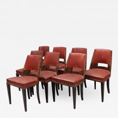  D I M DIM Decoration Interieur Moderne Set of 8 Fine French Art Deco Dining Chairs by DIM - 2149959