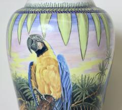  D LANGFORD K HN Porcelain Vase Decorated with Parrots by D Langford K hn 1989 USA - 2824283