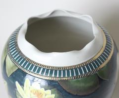  D LANGFORD K HN Porcelain Vase Decorated with Water Lilies by D Langford K hn 1989 USA - 2824242