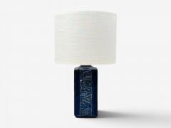  D sir e Stent j D sir e Stent j Blue Glazed Stoneware Large Table Lamp Denmark 1970s - 4620822