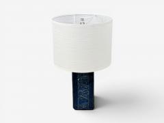  D sir e Stent j D sir e Stent j Blue Glazed Stoneware Large Table Lamp Denmark 1970s - 4620823