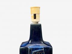 D sir e Stent j D sir e Stent j Blue Glazed Stoneware Large Table Lamp Denmark 1970s - 4620826