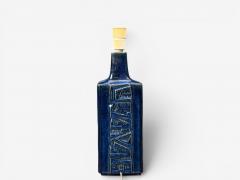  D sir e Stent j D sir e Stent j Blue Glazed Stoneware Large Table Lamp Denmark 1970s - 4620842