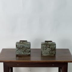  D sir e Stent j Pair of Small Glazed Ceramic Vases by D sir e Stent j - 4616183