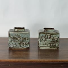  D sir e Stent j Pair of Small Glazed Ceramic Vases by D sir e Stent j - 4616185
