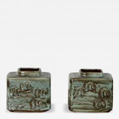  D sir e Stent j Pair of Small Glazed Ceramic Vases by D sir e Stent j - 4616193