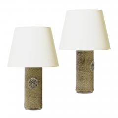  D sir e Stent j Pair of Table Lamps in Mottled Taupe Brown by D sir e Stent j - 3505165