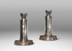  DANA DFA Pair of Modern Classicism Silvered Candleholders by DANA DFA - 3741909