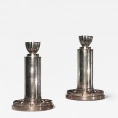  DANA DFA Pair of Modern Classicism Silvered Candleholders by DANA DFA - 3743431