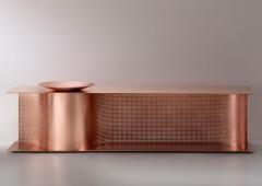  DESIGNLUSH COPPER WAVE SHOE BENCH - 1930934