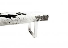  DESIGNLUSH MODERNIST COWHIDE BENCH - 1088355