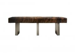  DESIGNLUSH MODERNIST COWHIDE BENCH - 1088359