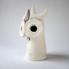  Dainche ARTHURO White ceramic owl sculpture - 1908672