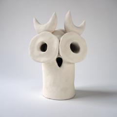  Dainche ARTHURO White ceramic owl sculpture - 1908673