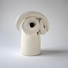  Dainche JOSEPHA White ceramic owl sculpture - 1908678